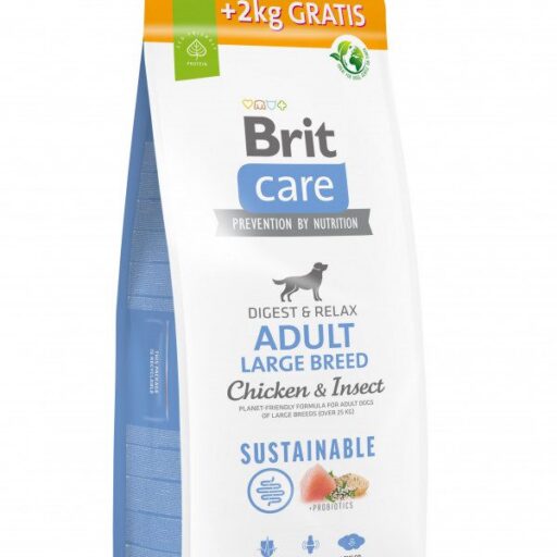 Brit Care Sustainable Adult Large Breed Chicken&Insect sausas maistas šunims su vištiena ir vabzdžiais
