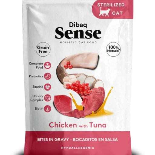 Dibaq Sense maistas katėms padaže su vištiena ir tunu 10x100g