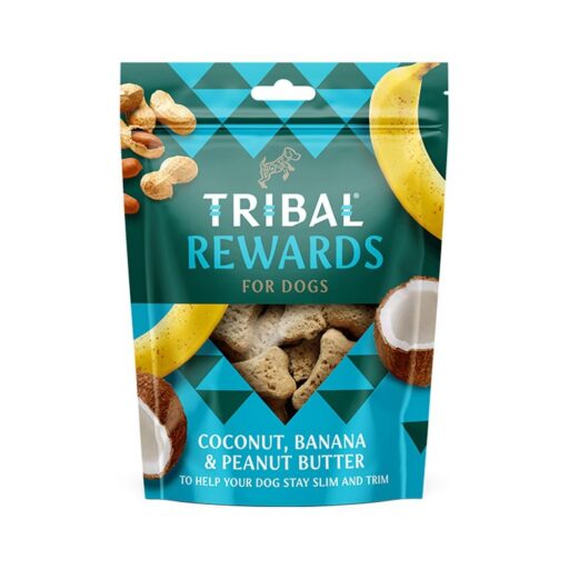 Sausainiai šunims su kokosu, bananais ir žemės riešutų sviestu – Coconut, Banana & Peanut Butter, 125 g – Tribal Rewards