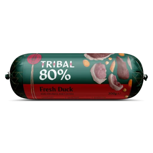 Šlapias maistas šunims su šviežia antiena – Tribal Gourmet Sausage 80% Fresh Duck