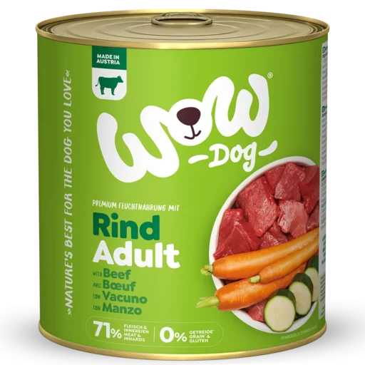 WOW suaugusių šunų šlapias maistas su jautiena, morkomis ir cukinija