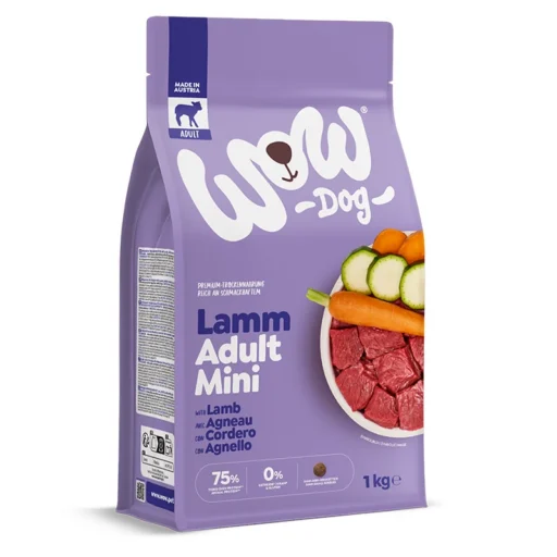 ATNAUJINTA SUDĖTIS! WOW Sausas maistas šunims su ėriena 1kg