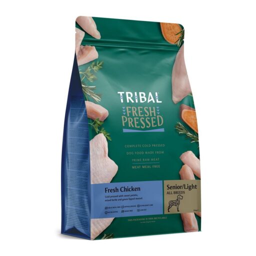 Šalto spaudimo maistas šunims senjorams ir dietiniams poreikiams su vištiena – Tribal Fresh Pressed Senior/Light Chicken
