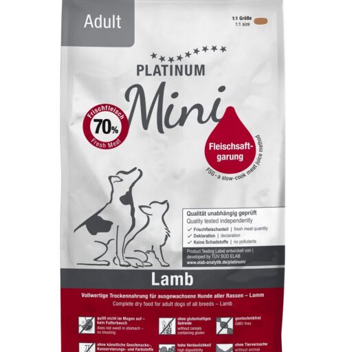 Platinum Adult Mini sausas pašaras mažų veislių šunims su ėriena 900 g