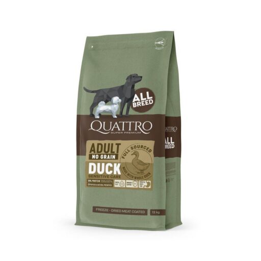 QUATTRO begrūdis visų veislių suaugusių šunų pašaras su antiena