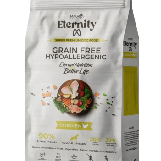 NAUJIENA! Magros Eternity begrūdis maistas šunims su vištiena