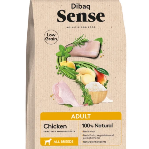 Dibaq Sense Low grain maistas šunims su vištiena ir ryžiais