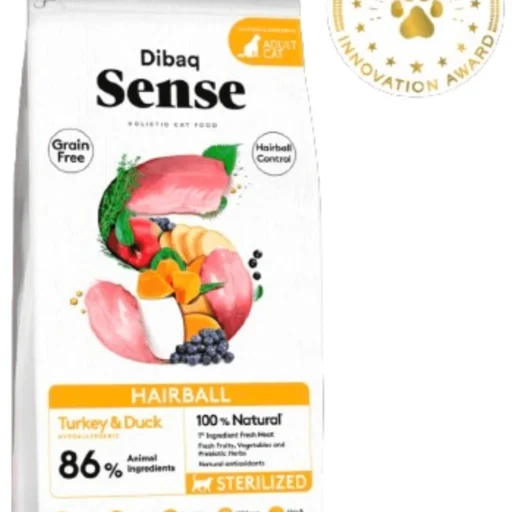 Maistas ilgaplaukėms sterilizuotoms katėms HAIRBALL