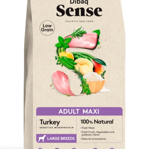 Dibaq Sense MAXI maistas šunims su kalakutiena ir ryžiais 12kg