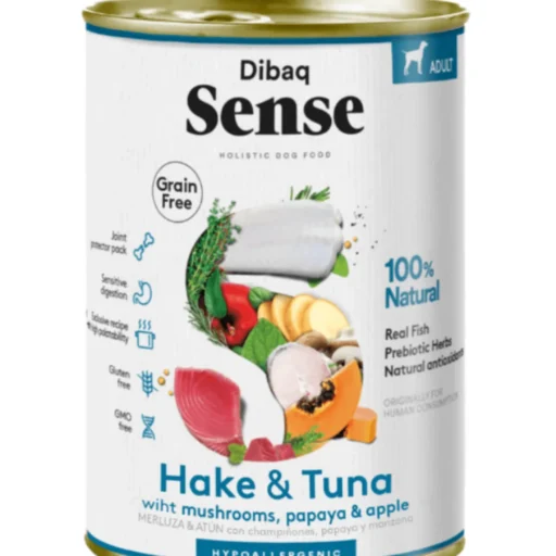 Dibaq Sense šlapias šunų maistas su jūros lydeka ir tunu 380g