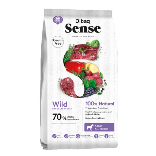 Dibaq Sense maistas alergiškiems šunims su elniena ir šerniena