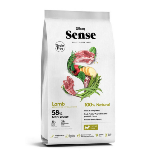 Dibaq Sense begrūdis maistas šunims su aviena mini granulėmis