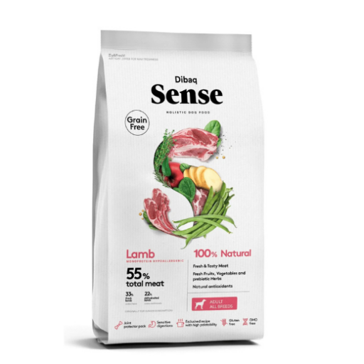 Dibaq Sense begrūdis maistas šunims su aviena