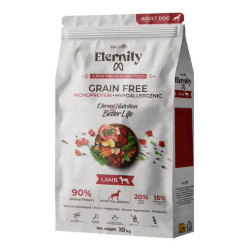 NAUJIENA! Magros Eternity begrūdis maistas šunims su aviena
