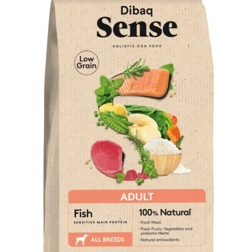 Dibaq Sense Low grain maistas šunims su žuvimi ir ryžiais