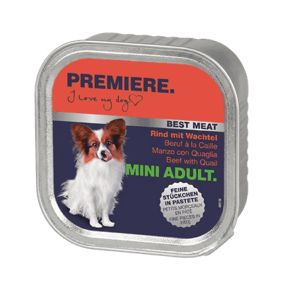 PREMIERE Best Meat Adult, jautiena su putpelėmis (100g);