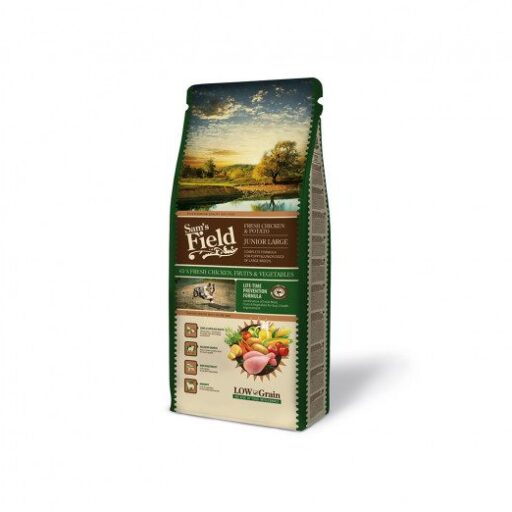 Sam's Field Junior Large Chicken sausas maistas didelių veislių jauniems šunims 13 kg