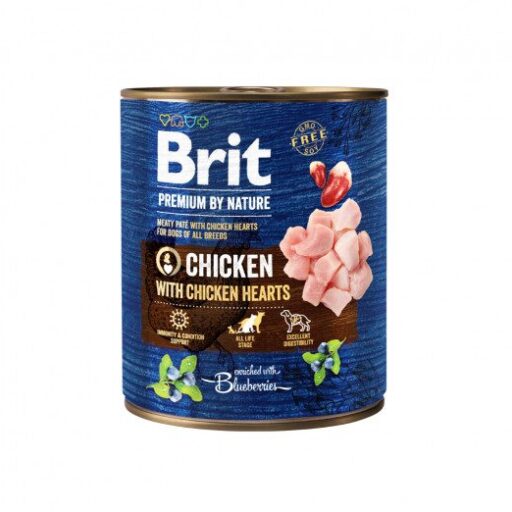 Brit Premium by Nature kons. šunims Chicken with Hearts