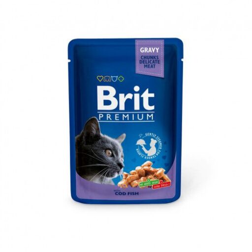 Brit Premium kons. katėms maiš. Cod Fish 100 g x 24