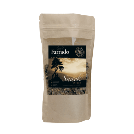 Farrado – antialerginiai begrūdžiai 100% džiovintos arklienos mėsos skanėstai 200 g;