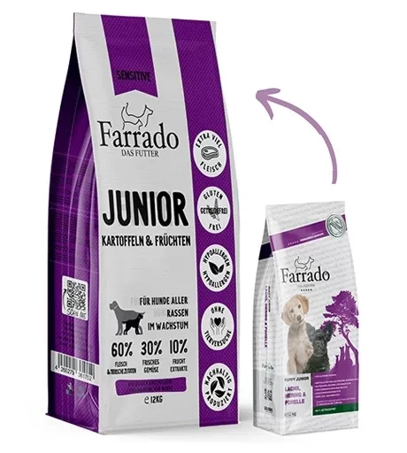 Farrado Puppy Junior su silke, upėtakiu ir lašiša