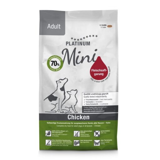 Platinum Adult Mini sausas pašaras mažų veislių šunims su vištiena 900 g