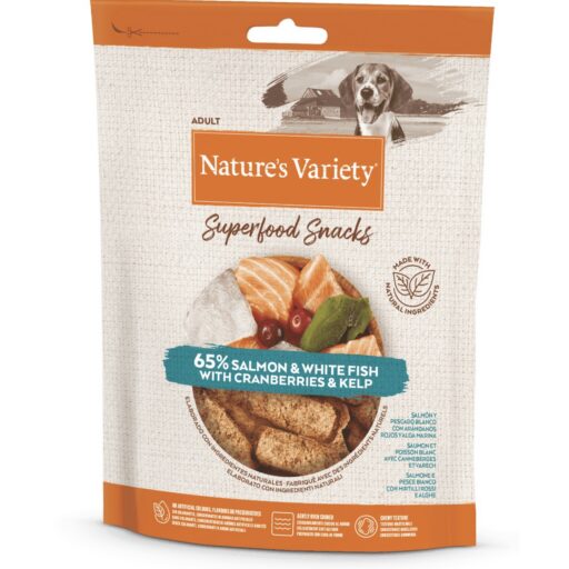 Nature's Variety Superfood Snacks (lašiša, balta žuvis su spanguolėmis ir rusvaisiais dumbliais)  85 g