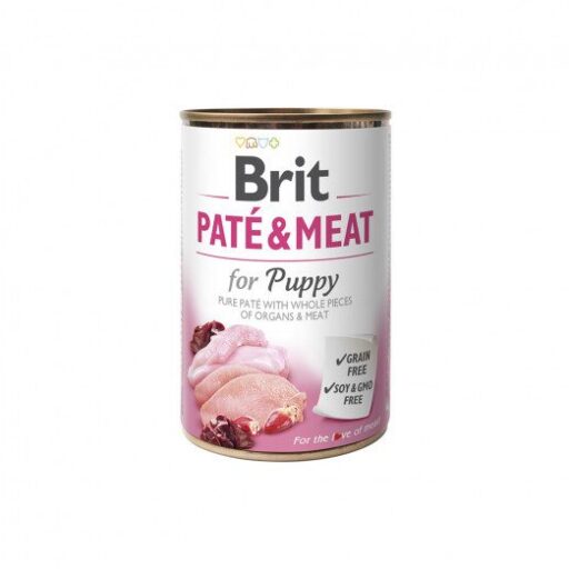 Brit Care kons. šunims Chicken&Turkey Pate&Meat for Puppy 400 g