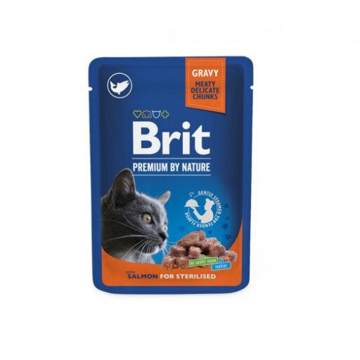 Brit Premium kons. katėms maiš. Salmon for Sterilised 100 g x 24