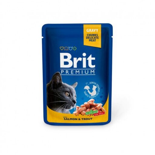 Brit Premium kons. katėms maiš. Salmon&Trout 100 g x 24
