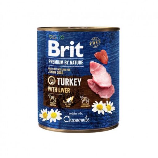 Brit Premium by Nature kons. šunims Turkey with Liver