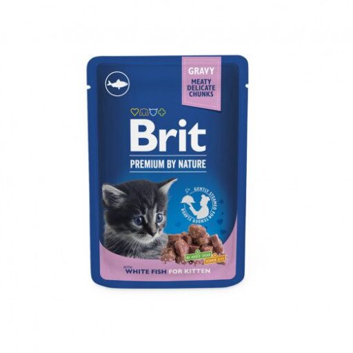 Brit Premium kons. katėms maiš. White Fish Kitten 100g x 24