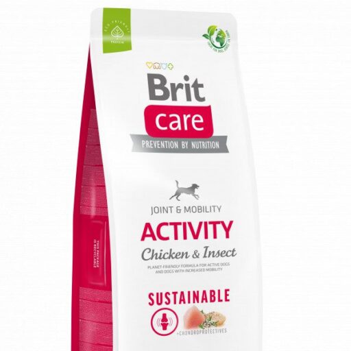 Brit Care Sustainable Activity Chicken&Insect sausas maistas šunims su vištiena vabzdžiais 12 kg