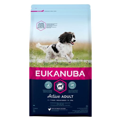 Eukanuba Medium Adult visavertis pašaras su vištiena 3kg