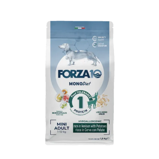 FORZA10 Monodiet Mini Adult šunims su elniena ir bulvėmis 1,5kg
