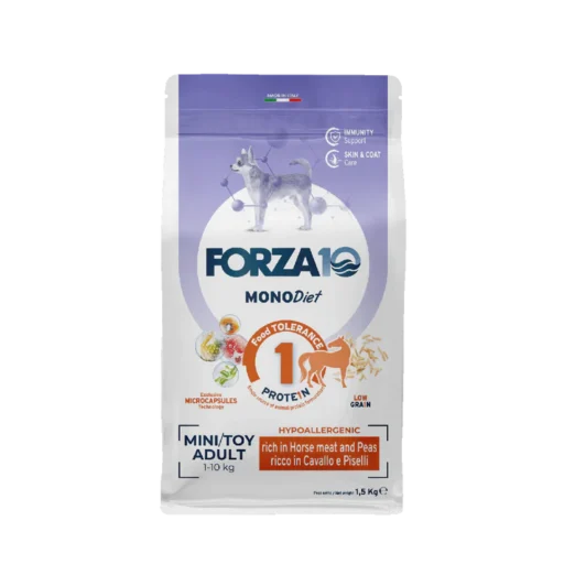 FORZA10 Monodiet Mini/Toy Adult šunims su arkliena ir žirniais 1,5kg