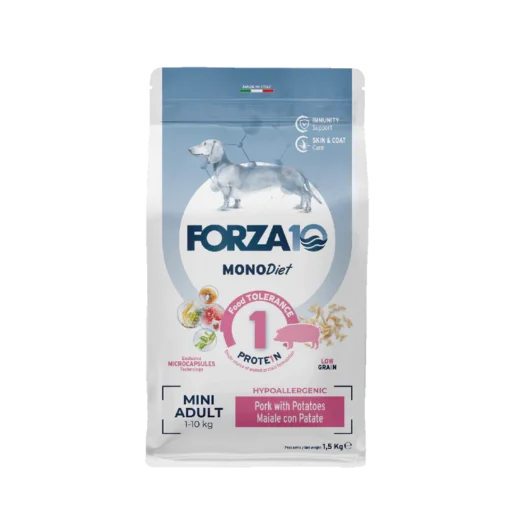 FORZA10 Monodiet Mini Adult šunims su kiauliena ir bulvėmis 1,5kg