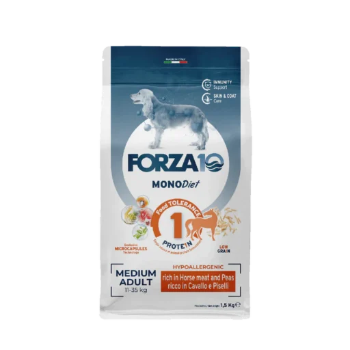 FORZA10 MonoDiet Medium Adult šunims su arkliena ir žirniais