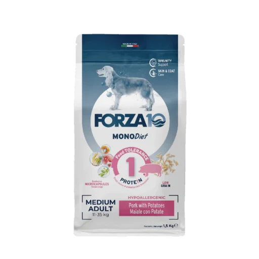 FORZA10 Monodiet Medium Adult šunims su kiauliena ir bulvėmis