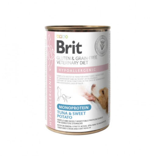 Brit GF Veterinary Diets konservuotas pašaras šunims Hypoallergenic Monoprotein Tuna 400g