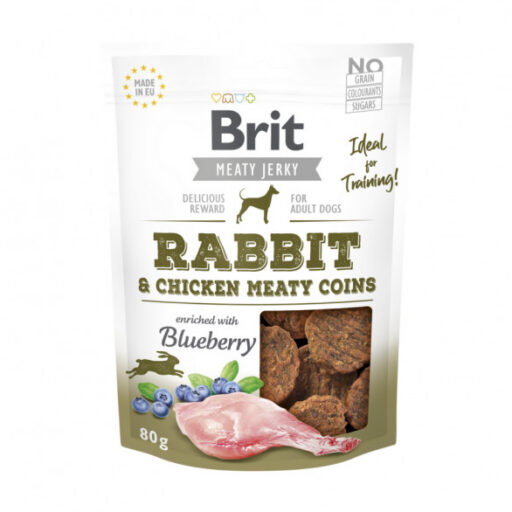 Brit Jerky Rabbit Meaty Coins skanėstas 80 g