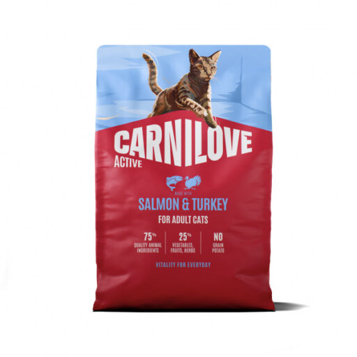 CARNILOVE ACTIVE Cat Salmon & Turkey sausas pašaras katėms