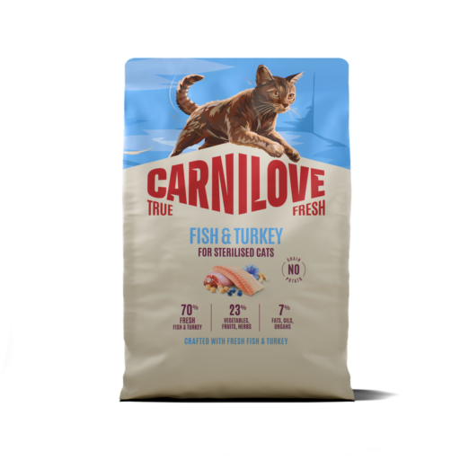 CARNILOVE TRUE FRESH Cat Dry Fish&Turkey Adult Cat Sterilised sausas maistas katėms