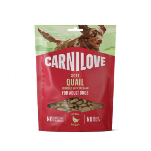 CARNILOVE Soft Snack Quail enriched with Oregano skanėstai šunims 200 g