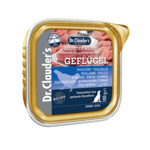 DR. CLAUDER'S drėgnas maistas suaugusiems šunims su paukštiena ir prebiotikais 100g