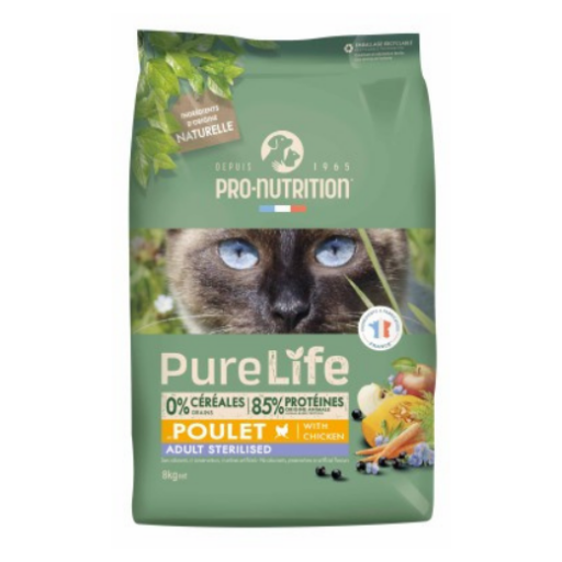 PRO-NUTRITION Pure Life Sterilised chicken sausas maistas sterilizuotoms katėms su vištiena