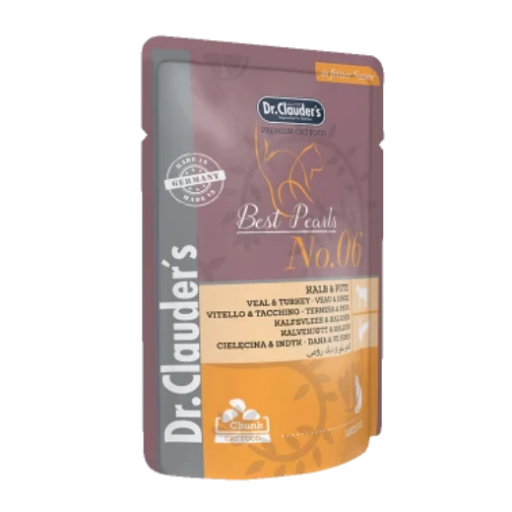 DR. CLAUDER'S drėgnas maistas katėms su veršiena ir kalakutiena drebučiuose 100 g