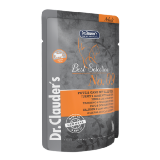 DR. CLAUDER'S drėgnas maistas katėms su kalakutiena, žąsiena ir alavijais 85 g