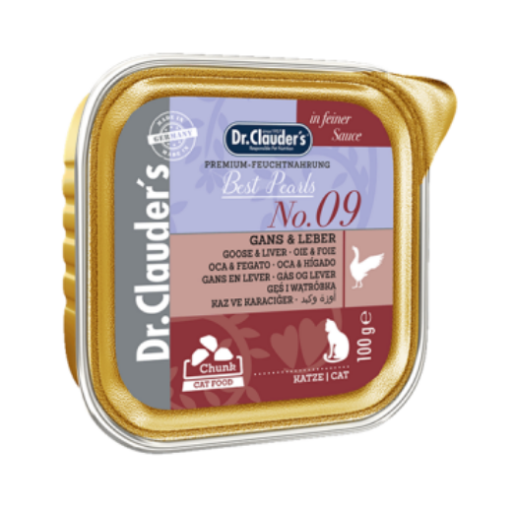 DR. CLAUDER'S drėgnas maistas katėms su žąsiena ir kepenimis padaže 100g