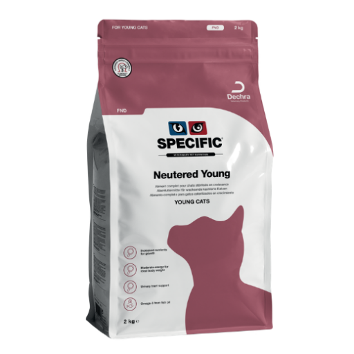 SPECIFIC FND pašaras augantiems, jauniems, sterilizuotiems kačiukams